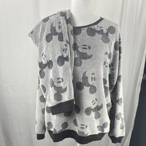 Disney Black and Gray Mickey Mouse Pajama Set